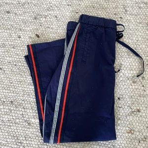 Anthropologie casual pants navy with stripe